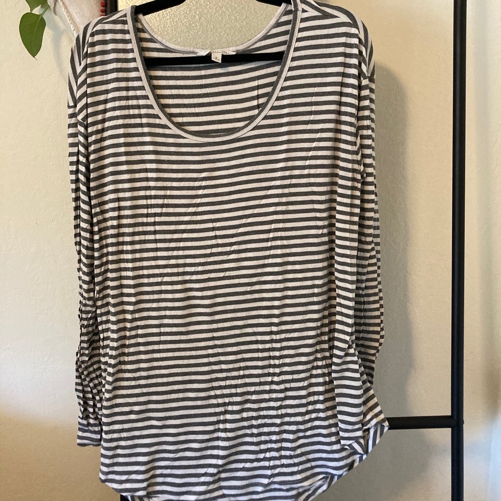 Oversized Striped Long Sleeve Shirt